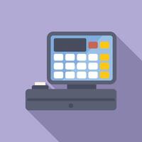 Cash register showing total amount of purchase in the grocery store vector