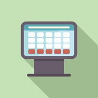 Interactive kiosk showing a calendar with selected dates for booking vector