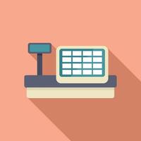 Point of sale terminal standing on countertop is accepting contactless payment vector