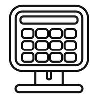 Office calculator standing on a desk is calculating finance vector
