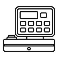 Modern cash register standing on counter for payment vector