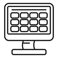 Online calendar schedule showing appointment dates on computer screen vector