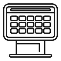 Interactive information kiosk showing a grid layout with navigation bar vector