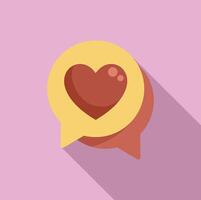 Speech bubble showing love with heart shape inside for valentine's day vector