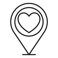 Location pin pointing love with heart shape inside vector