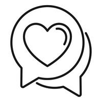 Speech bubble with heart showing online dating app symbol vector