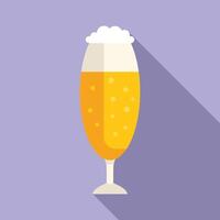 Glass of beer with foam icon showing refreshing beverage vector