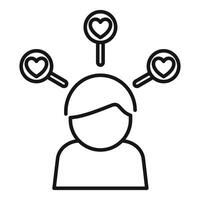 Man choosing love among different options, decision making process for romantic relationships vector
