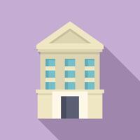Classical building facade with columns and glass windows vector
