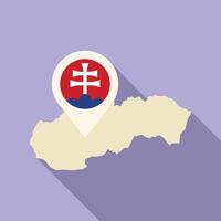 Pin pointing slovakia on a map using national colors vector