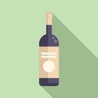 Wine bottle with blank label standing on green background vector