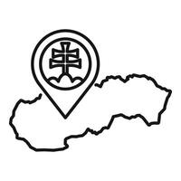 Location pin pointing on a map of slovakia vector