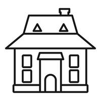 Line drawing of a two story house with an awning vector