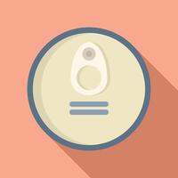 Aluminum can top view with pull ring and copy space vector