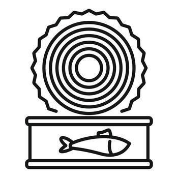 Open tin can of sardines with easy open lid for seafood meal vector