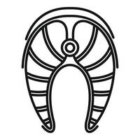Salmon fish showing its skeleton structure icon illustration vector