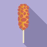 Corn dog is being dipped in batter on a stick vector