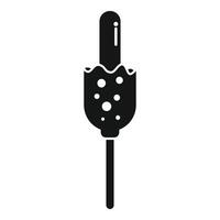 Corn dog dipped in batter being held on a stick icon vector