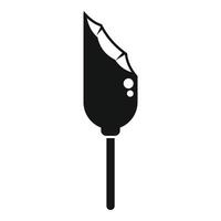 Bitten ice cream on stick icon, simple style vector