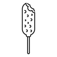 Bitten corn dog on a stick with biting marks icon vector