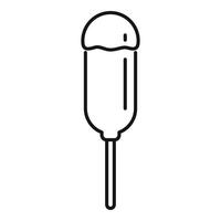 Ice cream on stick with glaze minimalist line art icon vector