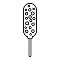 Simple corn dog outline with bubbles on a stick drawing vector