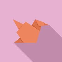 Origami bird taking flight on pink background with long shadow vector