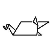Line art drawing of a mouse folded with origami technique vector