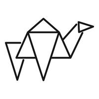 Origami style camel standing composed of triangles vector