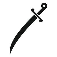 Black curved sword showing sharp blade vector