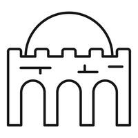 Ancient aqueduct structure with arches and water flowing vector