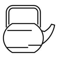Kettle with handle drawing boiling water for hot drink vector