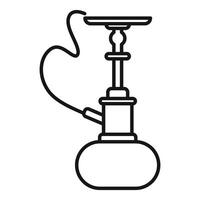 Hookah with long tube connected to round base for smoking vector