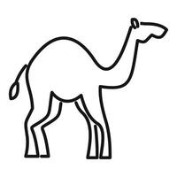 One humped camel standing side view line icon vector