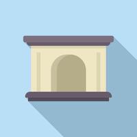Empty fireplace with arch and shelf creating cozy atmosphere in room vector