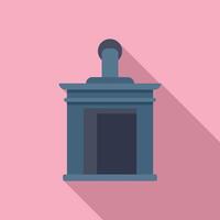 Modern bio fireplace with long shadow on pink background vector