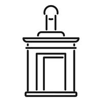 Tribunal witness stand with microphone for giving oath vector