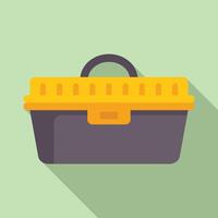 Plastic toolbox is lying on green background vector