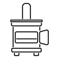 Modern convection oven with door open showing inside vector