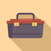 Empty toolbox sitting open with long shadow vector