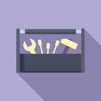 Toolbox with hammer screwdrivers and wrench is standing vector