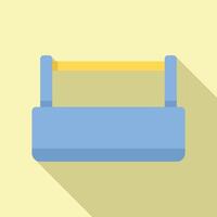 Empty metal toolbox with wooden handle for repairing and storing tools vector