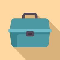 Closed empty plastic toolbox with handle for repairing vector