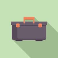 Grey toolbox lying with long shadow vector
