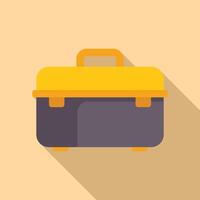 Yellow toolbox carrying tools for repairing and building vector
