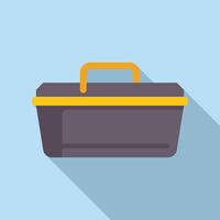 Plastic toolbox with yellow handle for repairing and storing tools vector