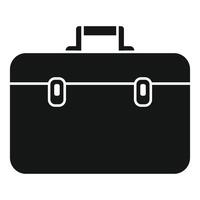 Black tool box case icon holding working instruments vector