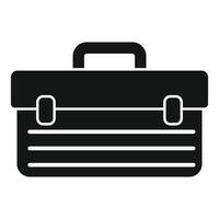 Black toolbox icon for holding repairing instruments vector