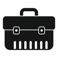 Black briefcase icon representing business and finance vector