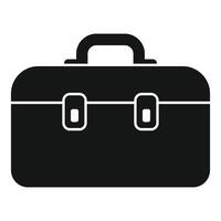 Black toolbox icon, simple style vector